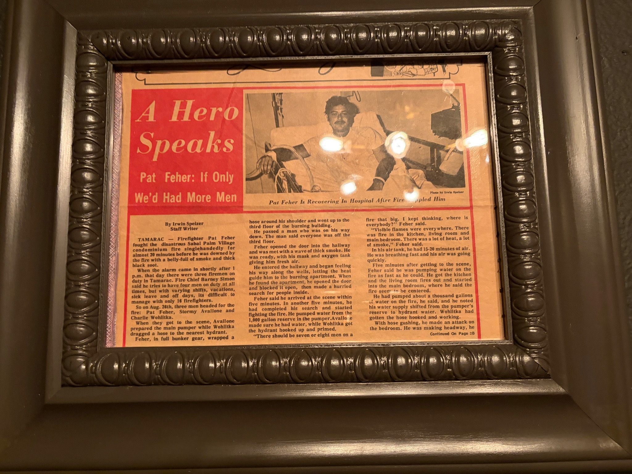 A Hero Speaks — Pat Feher: If Only We'd Had More Men