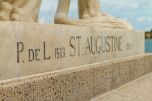 P. de L. 1513 · St. Augustine 1565 — inscription stone in the oldest city in the nation